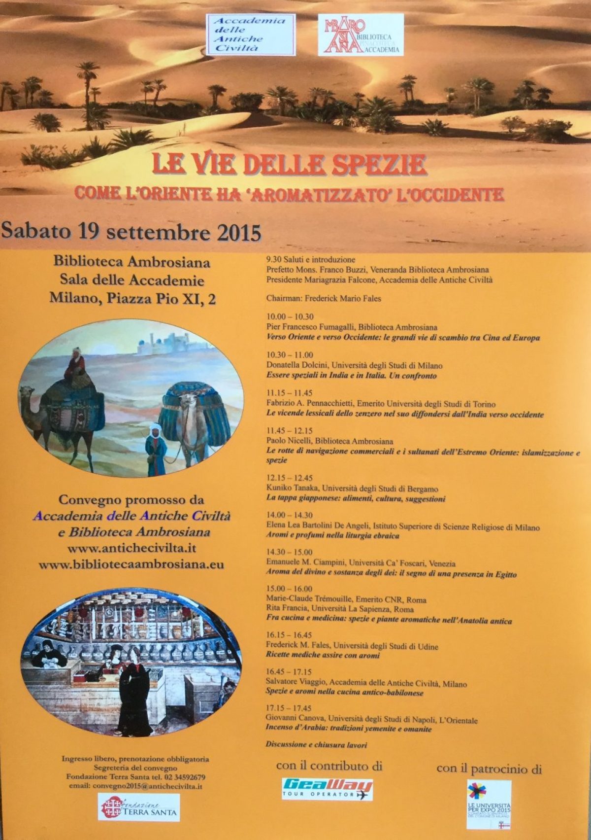 EVFENTI: Convegno dell’accademia delle antiche civilita’, settembre 2015